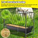 Pasture Hay Feeder 69 Gallon, Livestock 2 in 1 Hay and Grain Feeder, Heavy-Duty Galvanized Metal Goat Feeder with 2 Trays, Pasture Feeder for Goat, Sheep, Foal, Sheep