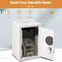 Younion Money Safe and Cash Lock Box, Mini Size Security Safe Box for Money Jewelry and valuables, 4.6"x 4.2"x 6.9" White