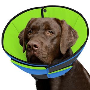 Queenmore Dog Cone XL, Soft Dog Cones for Large Dogs After Surgery, Cone for Dogs to Stop Licking, Elizabethan Collar for Pet, Alternative to Recovery Collar for Large Breeds, Blue&Green XL
