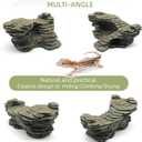 relaqcc Turtle Basking Platform Shale Scape Step Ledge, Reptile Ladder Resting Terrace Aquarium Decor, Great for Reptiles, Amphibians, Frogs, Small Turtle