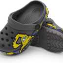 FolHaoth Toddlers Cute Cartoon Excavator Racecar Pattern Boys Girls Clogs Slip On Lightweight Breathable Kids Sandals Non Slip Indoor Outdoor Beach Pool Shower Slippers Shoes (Gray). 24 Size