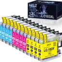 HGZ LC103XL Compatible Color Ink Cartridge Replacement for LC103 LC103XL Worked for MFC J870DW J450DW J470DW J650DW J4410DW J4510DW J4710DW J6720 (4 Cyan, 4 Magenta, 4 Yellow, 12 Pack)