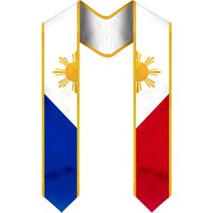 Graduation Sash, Embroidered Flag Graduation Stole for International Students 72 Inches