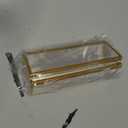 4x6 Acrylic Gold Sign Holders 6 Pack, Vertical Clear Picture Frames with Gold Borders, Double Sided Table Menu Display Stand for Restaurant Signs, Wedding Table Numbers, Photos and Art Display