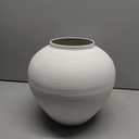 Large White Vase for Centerpieces - 11" Wide Textured Stone Look