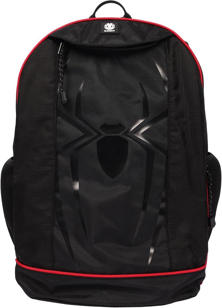 Element x Marvel Spider-Man Young Adult Backpack | Full-Size Bag with Web Lining | Padded Adjustable Straps and Chest Buckle, Large