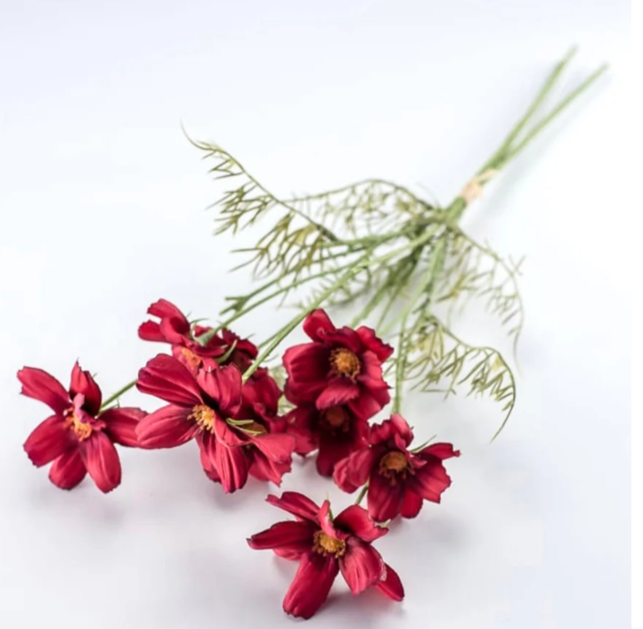 6 Pieces Red Flowers