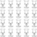 20 Pcs Glass Taper Candle Holders - Romadedi Clear Small Candlestick Holder Bulk, Thicker Glass Candle Sticks Set for Wedding Christmas Party Dining Table Table Centerpiece Decor