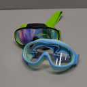 Vvinca Kids Goggles with Comfort Fabric Strap, Kids Swim Goggles Wide View Anti-Fog/UV No Leaking Swimming Goggles for 3-14 (01-green & Blue)