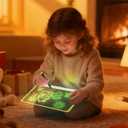 Upgrade LED Drawing Board, Washable Light Up Doodle Board, Acrylic Dry Erase Note Board, led Note Board with Colors, Tracing Pages, with Stand, Markers, Spray Bottle, for Kids Girls Boys Teens