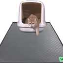 Cat Litter Mat, Large 24''x32'' Food-Grade Silicone Litter Box Mat for Litter Trapping, Waterproof, Non-slip, Easy to Clean,Grey (Gray)