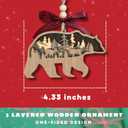 10 x Pawzity Bear Ornaments - Bear Ornaments for Christmas Tree - Animals Gifts for Bears Lovers, Women, Men - Wood Christmas Hanging Ornament