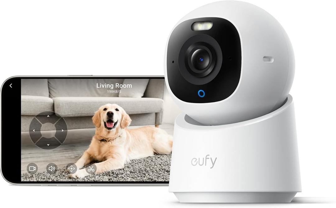 eufy Security 4K Indoor Camera E30, No Subscription, Work as Pet Camera
Nanny/Baby Camera, Pan&Tilt, AI Tracking, AI Detection, 24/7 Recording, Color Night Vision, Two-Way Audio,Works with HomeKit