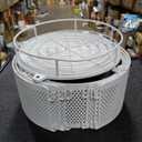 Fruit and Vegetable Basket Bowls for Kitchen with Metal Top Lid, 5 Tier Rotating Storage Rack Cart for Potato Onion Banana, Wire Basket Organizer on Wheels, Large (White)