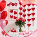Moukeren 8 Pcs Valentines Felt Garland Red 3D Heart Shape Garland Romantic Hanging Ornaments Pre-Assembled Hanging Banner for Valentines Wedding Anniversary Bridal Shower Birthday Supplies