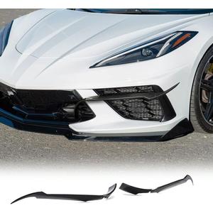 MCARCAR KIT C8 Carbon Fiber Front Canards Splitters for Chevrolet Corvette C8 2020-2024 Front Bumper Side Canards Dive Plane Air Vent Fins Intake Grill Inserts