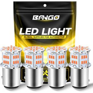 BANGO 1157 LED Bulb Red Brake Tail Light, 2057 2357 7528 BAY15D Super Bright for Car Tail Brake Parking Lights, 4 Pack