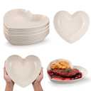 10 Pcs 8.5 Inch Heart Plates Valentine's Day Plates Plastic Heart Shaped Bowls Dessert Appetizer Salad Bowls for Valentine's Day Party Supplies