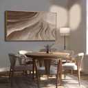 Earth Tone Abstract Wood Frame Wall Art Living Room Decor 24x48 Inch