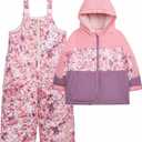 OshKosh Bgosh Baby Girls Ski Jacket and Snowbib Snowsuit Outfit Set (18 Months, Scattered Pink Orange)