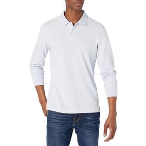 Amazon Essentials LongSleeve Polo Shirt for Men, Slim Fit Pique, White, US L