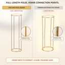 Cylinder Stands for Party, 3PCS Gold Metal Cylinder Pedestal Stands for Display, Heavy Duty Round Cake Stand Tables for Wedding, Birthday, Baby Shower, Dessert Table & Backdrop Decorations