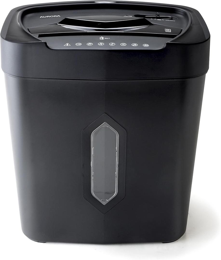 Aurora 12-Sheet Crosscut Paper and Credit Card Shredder with 5.2 gal Wastebasket