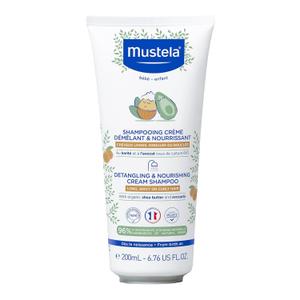 Mustela Detangling & Nourishing Cream Shampoo - Natural Shea Butter & Avocado - Curly & Frizzy Hair - Dermatologist-tested & safe for Babies and Kids - 6.76 US Fl. Oz.