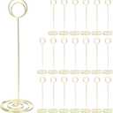 20 Pack 8.86 Inch Table Number Holder Gold Picture Holders for Tables Place Card Holder Wire Photo Holders for Tables Picture Name Menu Clips Memo Notes Cards Stand for Wedding Restaurants Birthday