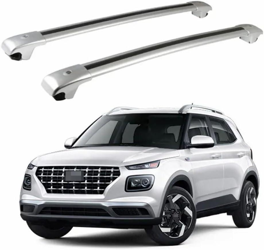 Cross Bar Crossbar Fits for Hyundai Venue 2019-2024 Luggage Carrier Roof Rack Rail Carrier Lockable 2PCS Silver