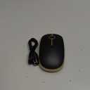 VssoPlor Type C Wireless Mouse USB C Rechargeable Portable Quiet Laptop Mouse USB and Type C Receiver Dual Mode Mice for PC, Laptop, MacBook, Tablet-Black Gold