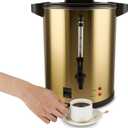 6L Coffee Urn, Hot Beverage Dispenser, Hot Water Urn, Commercial Grade Double Wall Stainless Steel, Electric Coffee Percolator, Large Coffee Maker for Party, Home, Catering, 38-Cup,Gold Color