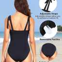 Tempt Me Women's Black One Piece Swimsuits Ruched Slimming Bathing Suits Vintage Swimwear XXS