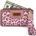 X Wrangler Wallet for Women Ladies Female Card Cases & Money Organizers Wristlet with Wallet Large Clutch with Coin Purse Smooth Zipper and Rfid Lining (Pink)