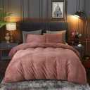 Ivellow Velvet Duvet Cover King Size 3 Pcs Flannel Blush Pink Duvet Cover King Velvet Comforter Cover Bedding Set Ultra Soft Cozy Solid Luxury Velour Duvet Cover Set Zipper Closure Corner Ties