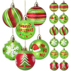 Winpion 12 Pcs Christmas Ornaments for Tree,2.4 Inch Red Green Glittering Christmas Tree Ornaments,Ball Ornament Hanging Bulbs Pendants for Xmas Holiday Decorations