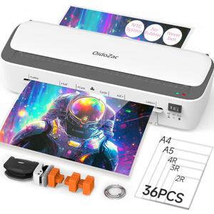 Laminator Machine, 11 in 1 Laminating Never Jam Technology with 36 Laminating Sheets, 9 Inch Thermal Laminator A4 Laminating Machine Hot & Cold with Paper Trimmer for Home Office School