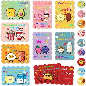 36 Pack Valentines Day Cards for Kids School  4.7 x 3.2 in Funny Classroom Valentine Cards, 9 Cute Designs with Envelopes & Stickers for Boys, Girls & Teachers