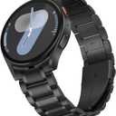 HITZEE Stainless Steel No Gap Bands Compatible with Samsung Galaxy Watch 7/6/5/4/FE Band 40/44mm/Watch 6 Classic 43/47mm/Watch 5 Pro, Samsung Watch Metal Band Strap Designed for Men/Women, Black