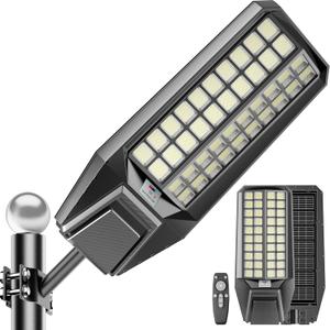 loyoele 900000LM 10000W Solar Street Lights Outdoor LED Solar Light with Motion Detection, Dusk to Dawn, Weatherproof, Ideal for Security Lighting in Driveways and Parking Lots (Pack of 1)