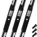 High Lift Mower Blades 24.25" Replacement for Bad Boy 038-5400-00 038-7230-00 Fits 72 Inch Deck Outlaw Extreme Rogue Circle Center Hole 3PCS with Bolts and Washes