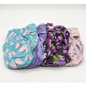 Washable Reusable Female Dog Diapers(5 Pack) Small Medium Large Doggie Puppy & Doggy Dog Diaper, Period Panties in Heat Large Butterflies and Dragonflies, L