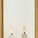 NIKKY HOME Mirrored Wall Candle Holder - Gold Antique Wall Sconces for Taper Candle - Elegant Metal Hanging Candlestick Wall Decor for Living Room, Bathroom, Dining Room and Office