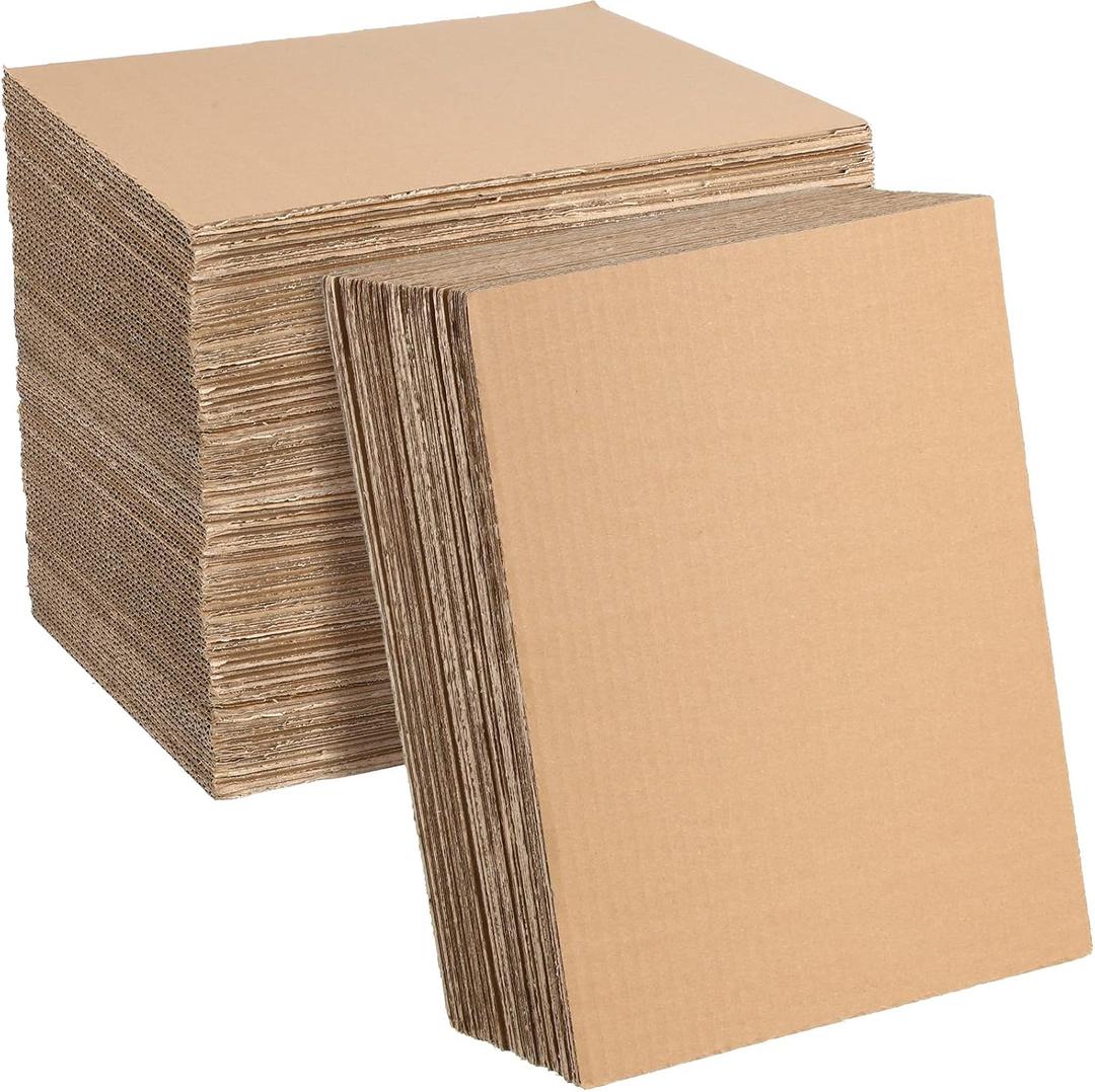 50 Pack Corrugated Cardboard Sheets Flat Hard Cardboard Inserts Back to School Classroom Supplies Flat Squares Separators for Shipping, Mailing, Packing, Art Projects, DIY Crafts(9 x 12 Inch,Brown)