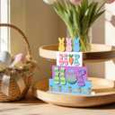 Easter Decorations Peeps Decorations Easter Carrot Decor Wooden Table Decor for Home Office Living Room Bathroom Bedroom Farmhouse Shelves Desk 6.4x6.4x0.2 inches