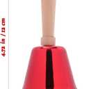 2 Pack Hand Bells with Handle Metal Rattle Bell for Camping Hiking Outdoor Safety Alert Holiday Decoration Classroom Use 4.72 X 2.48 X 2.48 in