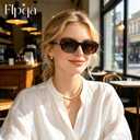 Retro Polarized Hexagon Sunglasses Womens - Trendy Cat Eye Sun Glasses Lightweight 90s Shades with UV Protection