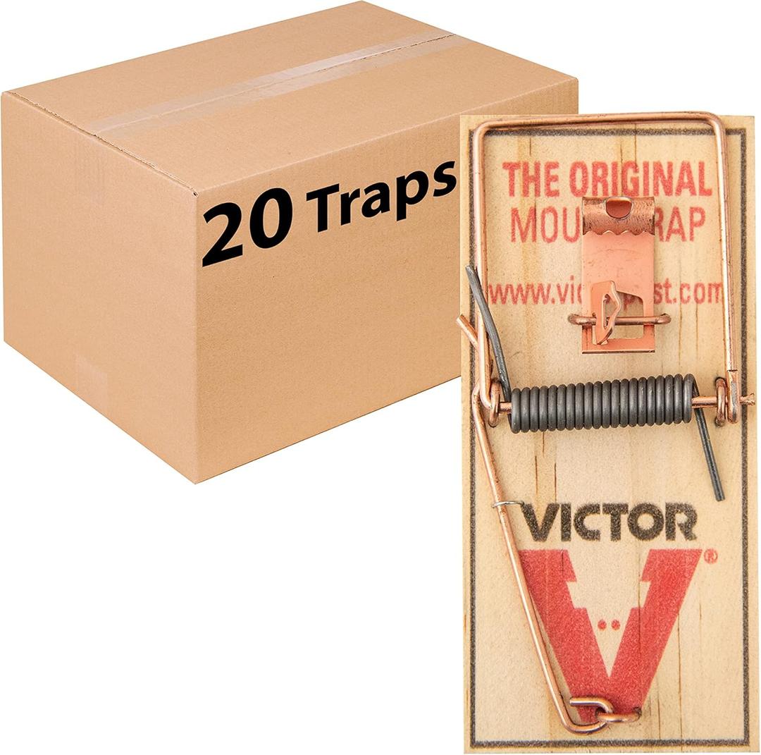 Victor Metal Pedal Sustainably Sourced FSC Wood Snap Mouse Trap - 20 Wooden Traps - M156-20 - Snap Traps for Mice - Reusable or Disposable Mouse Trap