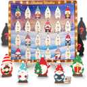 Wooden Gnome Ornaments  24 Gnomes Wooden Hanging Ornaments with Positive Quotes, Funny Gnome Ornament, Gnome Decor for Xmas Tree, Christmas Gift for Grandkids, Kids, Women, Friends, Teens