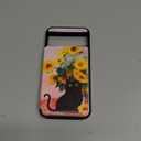 Shorogyt for Google Pixel 8 Wallet Case with Card Holder - Designer Black Flower Pattern Kickstand Magnetic Clasp Back Flip Folio Leather Phone Cases for Google Pixel 8 for Women Men Girls